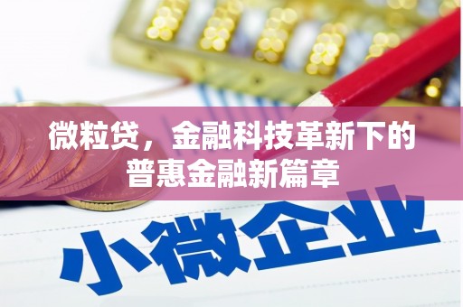 深圳微粒贷，金融科技革新下的普惠金融新篇章