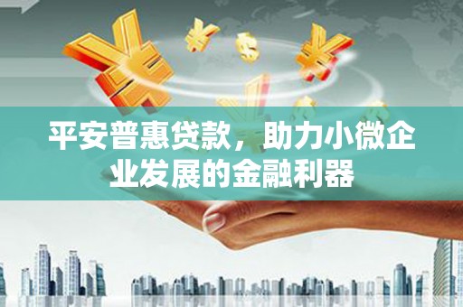 深圳平安普惠贷款，助力小微企业发展的金融利器