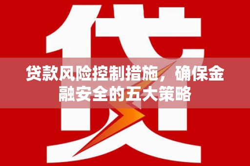 深圳贷款风险控制措施，确保金融安全的五大策略