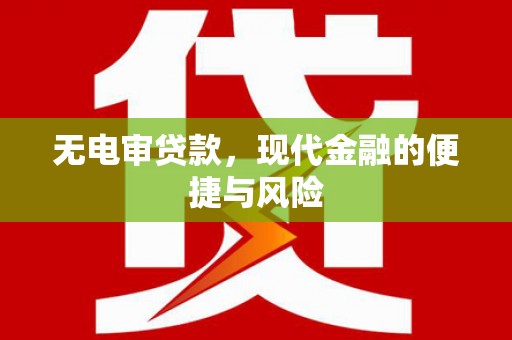 深圳无电审贷款，现代金融的便捷与风险
