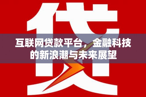 深圳互联网贷款平台，金融科技的新浪潮与未来展望