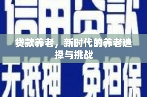 深圳贷款养老，新时代的养老选择与挑战