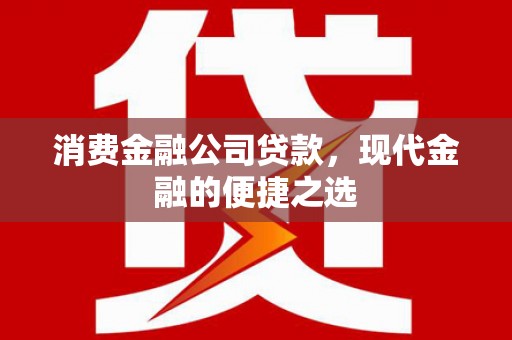 深圳消费金融公司贷款，现代金融的便捷之选