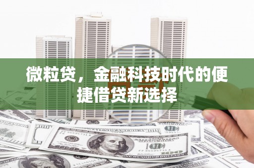 深圳微粒贷，金融科技时代的便捷借贷新选择